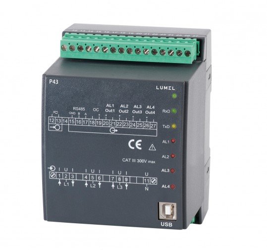 Lumel P43 - 3-phase transducer of power network parameters