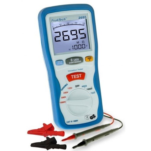 Tester digital pentru rezistență de izolație (până la 1000 V / 4 GΩ) - Peaktech P2695 Tester digital pentru rezistență de izolație (până la 1000 V / 4 GΩ) - Peaktech P2695