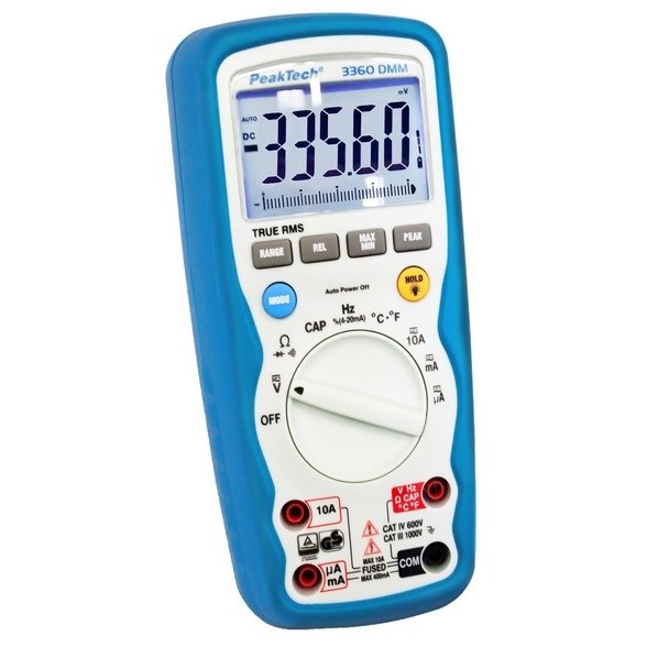 Peaktech P3360 - TRMS Digital Multimeter, IP67  (40000 counts, frequencies, temeperatures & capacitances measurements)