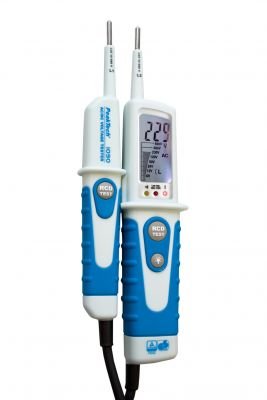 Tester tensiuni AC/DC cu test RCD, afisaj LCD - Peaktech P1090 Tester tensiuni AC/DC cu test RCD, afisaj LCD - Peaktech P1090