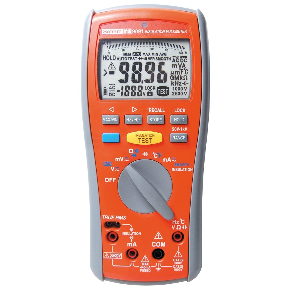 Multimetru digital TRMS & Tester rezistență izolație - Sefram MW9091 Multimetru digital TRMS & Tester rezistență izolație - Sefram MW9091