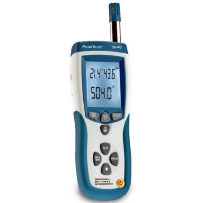 P5040 - Type K & IR Temperature and Humidity Meter with USB