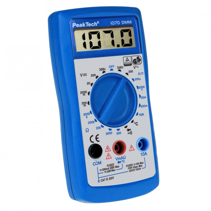 Peaktech P1070 - Digital Multimeter (2000 counts, 300V AC/DC, 10A DC)