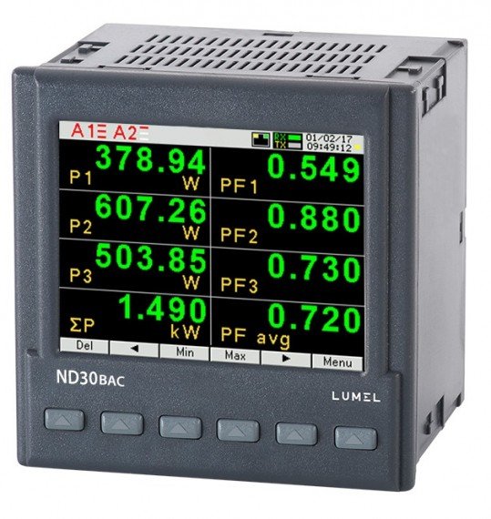 Lumel ND30BAC - 1 and 3-phase power network meter with BACnet for BMS applications