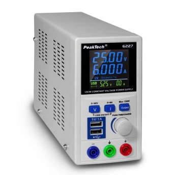 P6227 - DC switching power supply 0-60 V / 0-6 A with  2 x USB