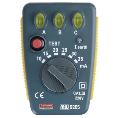 Tester pentru prize electrice / siguranțe automate diferențiale - Sefram MW9205 Tester pentru prize electrice / siguranțe automate diferențiale - Sefram MW9205