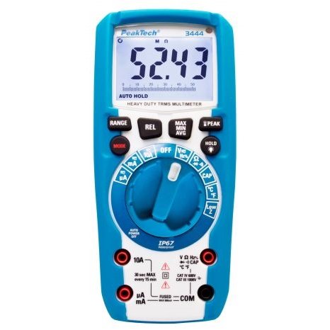 Peaktech P3444 - TRMS Digital Multimeter, IP67 (6000 counts, 1000V AC/DC)