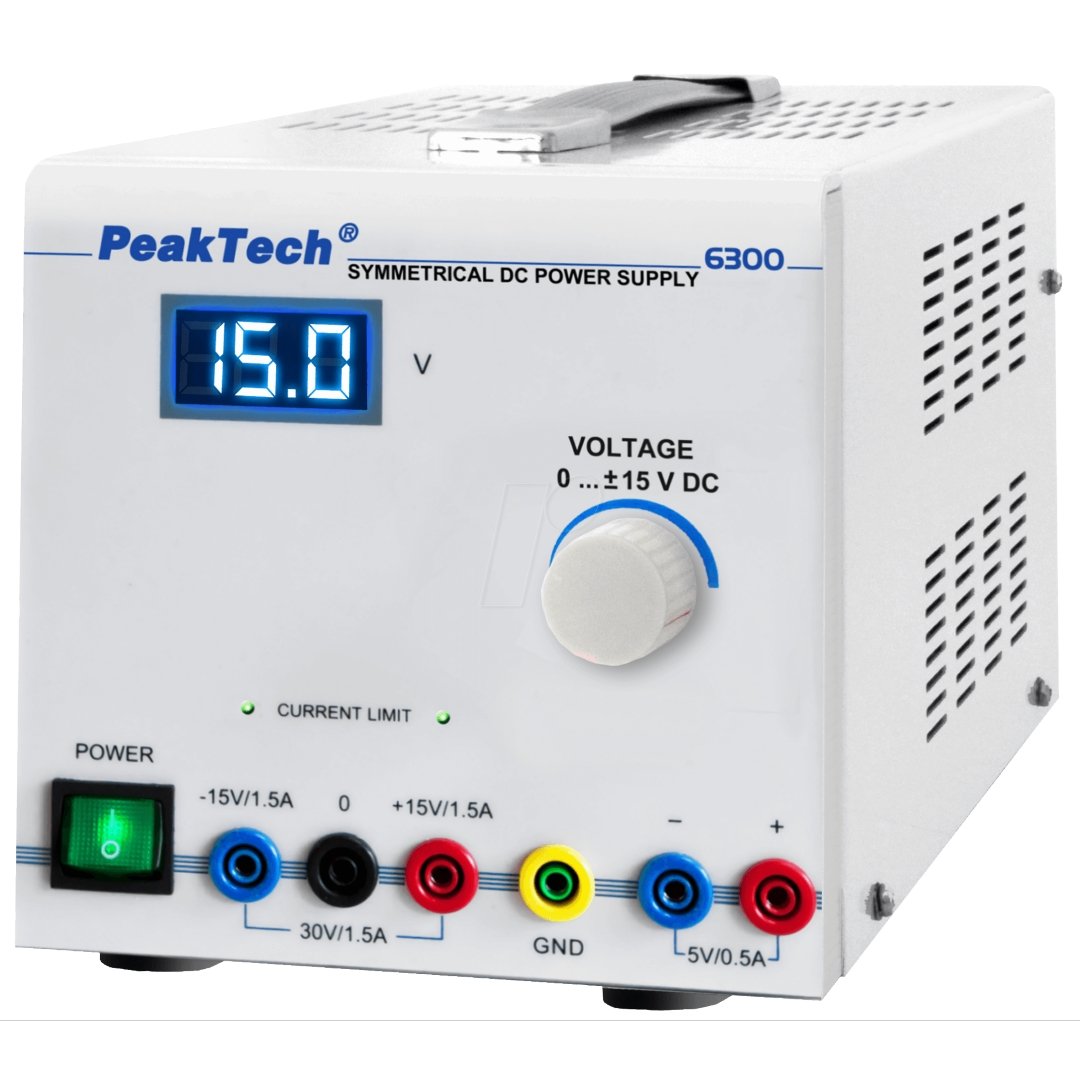 Peaktech P6300 - Symmetrical DC Power Supply ((0 - +/- 15 V)